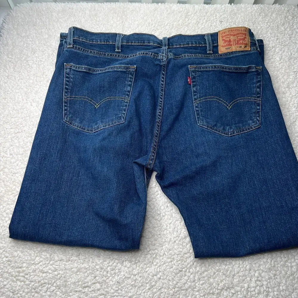 Levi's 505 Regular Fit Blue Jeans 38.30